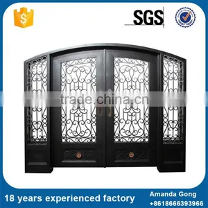 Finely Processed Single Wrought Iron Sliding Entry Doors thumbnail-2