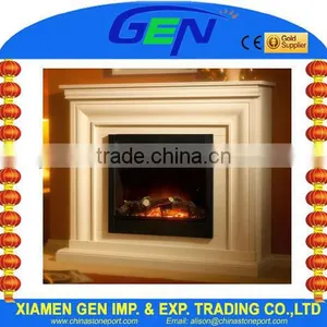 Beige Marble Wall Mounted Gas Fireplace thumbnail-1