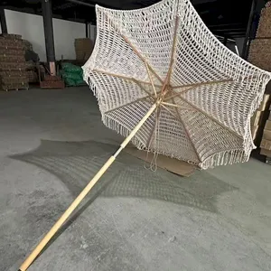 Manufacturers Customize Flower Beach Umbrellas, Braided Rope Parasols, Hollow Umbrellas, Center Column Parasols thumbnail-2