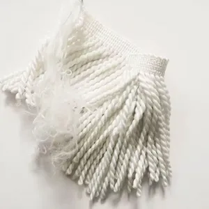 Coastal Breeze Fringe: White Twisted Tassel Trim for Beach Umbrella Decor Bullion Fringe thumbnail-2