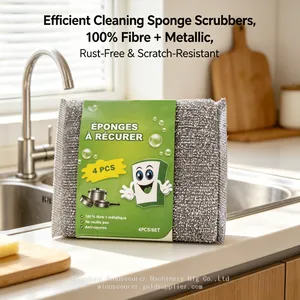 Multicolor Microfiber Sponge Household Pot Pan Washing Scourer thumbnail-1