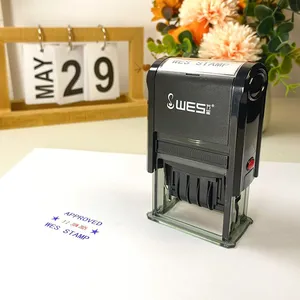 24x41mm Square Self-Inking Date Stamp Adjustable Calendar Custom Text Plastic Material for Office Records Daily Documentation thumbnail-2