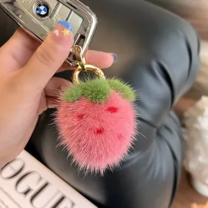 Kawaii Fruit Plush Bag CharmFur Keychain thumbnail-1