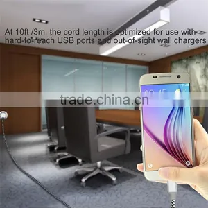 Woven Fabric Braided Flat Pipe Connector Micro USB Cable thumbnail-5