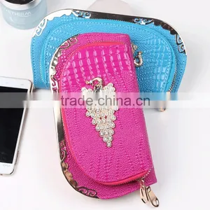 Latest Women Double Zipper pu Purse Luxurious Decorate Wallet thumbnail-1