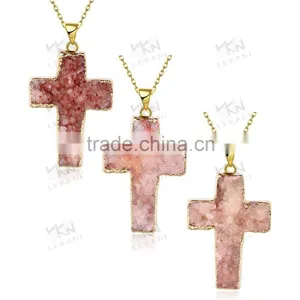 New Fashion Bead Cross Key Pendant Necklaces thumbnail-1