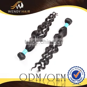 Indian Human Hair Extensions Black Color French Curl Hair Weaving thumbnail-2