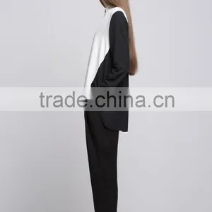 Black and White Woman Winter Blouse thumbnail-4