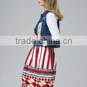 Women Fashion Retro Joker Sleeveless Denim Vest Girls thumbnail-4
