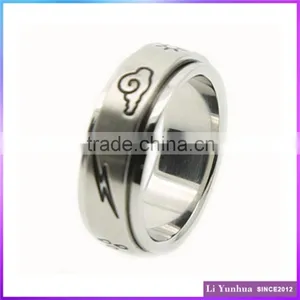 Stainless Steel Spinner Etching Cloud Shape Round Ring SR-9004 thumbnail-1
