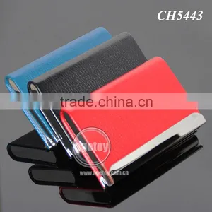 New Arrival High-Grade Magnetic Lock Stainless Steel Metal Black Leather Luxury Business Card Case thumbnail-1