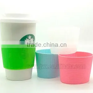 Eco-friendly Silicone Sleeve for Coffee Cup , Heat Resistant and Anti-slip Cup Sleeve thumbnail-5