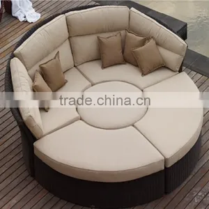 Outdoor Rattan Wicker Garden Furniture Set Round Sofa Bed Quality Choice thumbnail-1