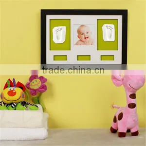 Wholesale Adorable Baby Footprint Set With Wall Metal Art Clay Frame thumbnail-3