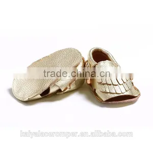 Baby Moccasins,Gold Baby Moccasins,Summer Baby Moccasins thumbnail-3