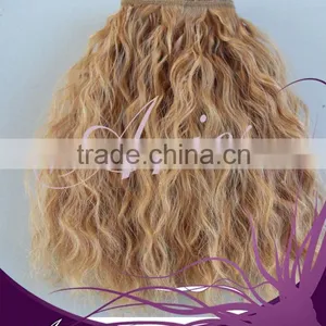 Brazilian Human Virgin Hair Extensions Wave Blonde Color Hair Weft thumbnail-1