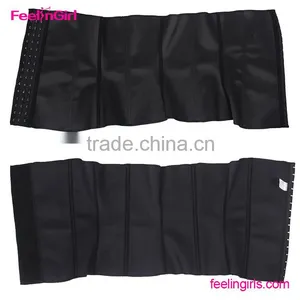 Zip Steel Boned 3Hooks Latex Waist Cincher Plus Size Waist Cincher 6X thumbnail-6
