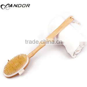 Natural Bristle Detachable Wooden Handle Bath Brush thumbnail-5