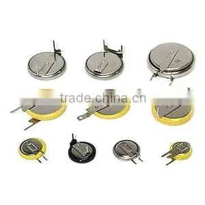 Lithium Battery 3v Cr2032 Button Cell With Solder Tabs and Pin thumbnail-1