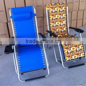Folding Chaise Lounge Chair With Pillow thumbnail-1
