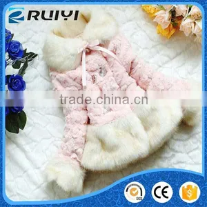 Fall Boutique Clothing China Lovely Girls Faux Fur Winter Coat thumbnail-4