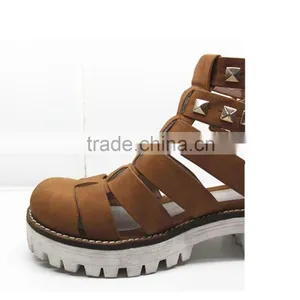 Women Spike Shoes Studded Rivet High Top Flat Shoes thumbnail-4