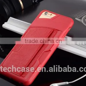 Leather Back Cover Case With Card Slot for Iphone 6 thumbnail-3