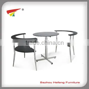 Leisure Glass Cafe Table With MDF Seat thumbnail-1