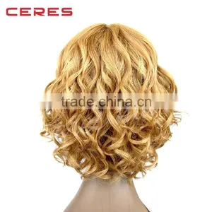 Ombre Lace Front Wig Cheap Fashion Female Beauty Two-tone Human Hiar Wigs African American Short Curly Wig For Black Women thumbnail-4