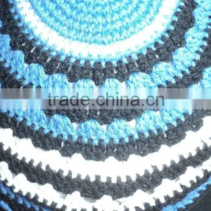 100% Hand Knitted Crochet Cotton Kippah/jewish Craft/judaica Cotton Kippah / Muslim Cap 100% Cotton thumbnail-4