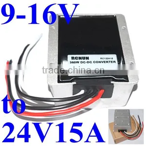 dc Voltage Regulator 9-16V 11V 12V 14V 15V Step up to 24V 15A 360W Boost Power Converter Power Supply Module Waterproof for Led thumbnail-1