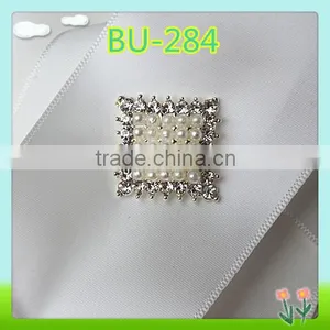 2016 Newest Design Decorative Square Pearl and Rhinestone Button thumbnail-1