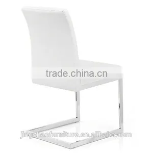 Modern White Dining Chair With Leg Stainless Steel thumbnail-2