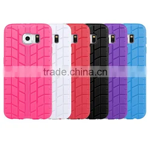 Mobile Phone Cases Supplier 6 Colors TPU Tire Pattern Finish Back Case Cover for Samsung Galaxy S6 / S6 Edge thumbnail-5