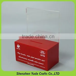 Customized Hot Sale Clear Acrylic Donation Box With Locks Cheap High Quality thumbnail-3