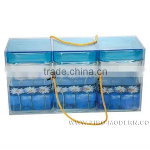 3pc Glass Jar Set,PVC Box thumbnail-1