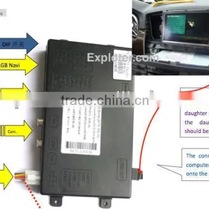Car Interface for Mercedes Benz 4PIN Round Connector With Guide Line and GPS Box thumbnail-1