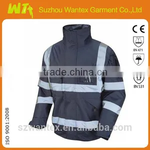 Wholesale 300D Oxford With PU Coating hi Vis Jacket Safety Jacket thumbnail-1