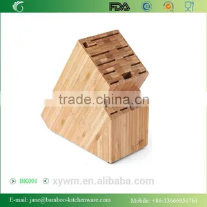 2015 New Bamboo Countertop Knife Block With 19 Slots thumbnail-1