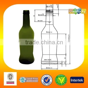 Glasslucky 2014 Hot Sale Olive Green 375ml Ice Wine Bottle thumbnail-6