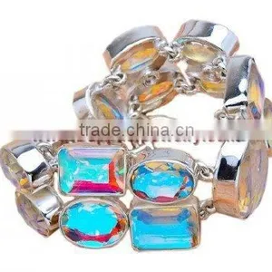 Vintage!! Tennis Bracelet Leather White Gold Bracelets Sterling Silver Jewelry Cheap thumbnail-1