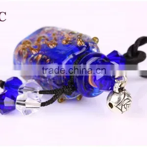 Square Shape Rope Necklace Lampwork Glass Aromatherapy Diffuser Necklace Essential Oil Pendant Wholesale thumbnail-5