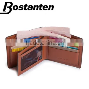 Vintage 3 Fold Mens Wallet With Flap Genuine Leather Bifold Wallets thumbnail-5