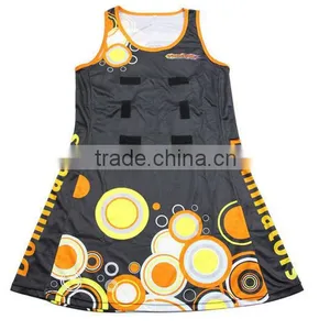 New Designer Women Zipper Placket Sublimation Printing Netball Dress thumbnail-3