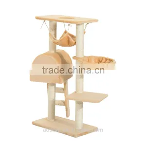 PawHut 100 cm Deep Cream Cat Tree Scratching Activity Center thumbnail-5
