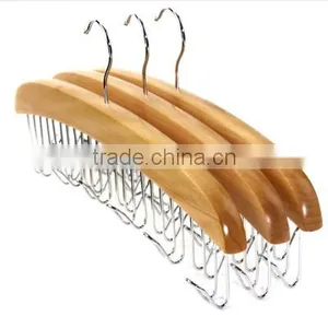 Natural Hardwood 24 Ties Organizer Wooden Rotating Tie Hanger thumbnail-6