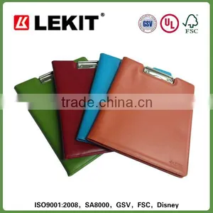 Leather Office Stationery File Folder With Metal Clip thumbnail-1