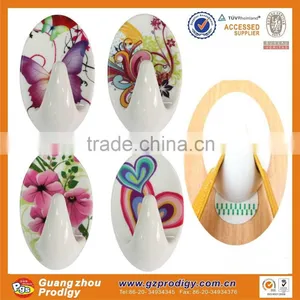 Wall Mounted Lantern Hooks Plastic Hook Plastic Removable Adhesive Wall Mount Round Hook thumbnail-1