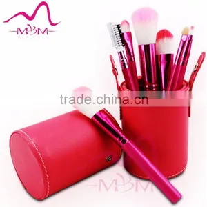 Hot 7pcs Multicolors Barrelled Makeup Brush Set Animal Hair Brush Set thumbnail-5