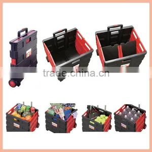 Light Weight Plastic Collapsible Rolling Hand Pull Cart DW-FP-S thumbnail-2